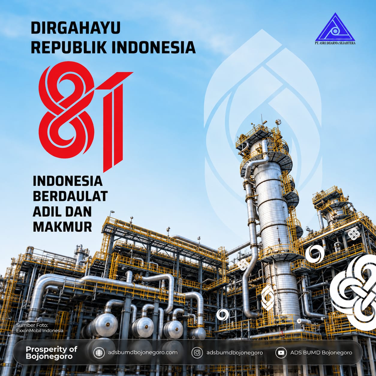 Ucapan Dirgahayu Republik Indonesia ke-81 oleh PT Asri Dharma Sejahtera