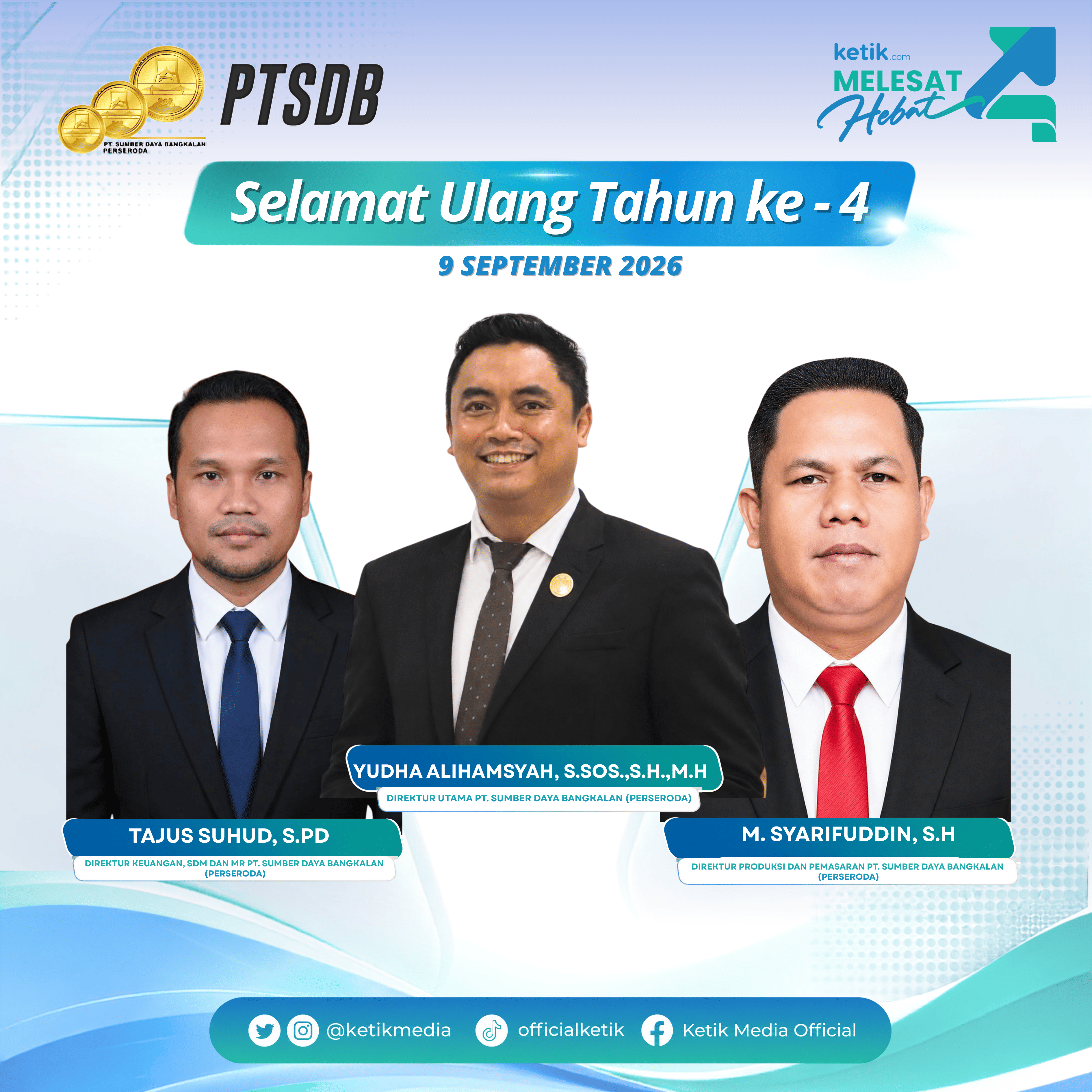 Ucapan HUT ke-4 Ketik.com oleh  PT Sumber Daya Bangkalan
