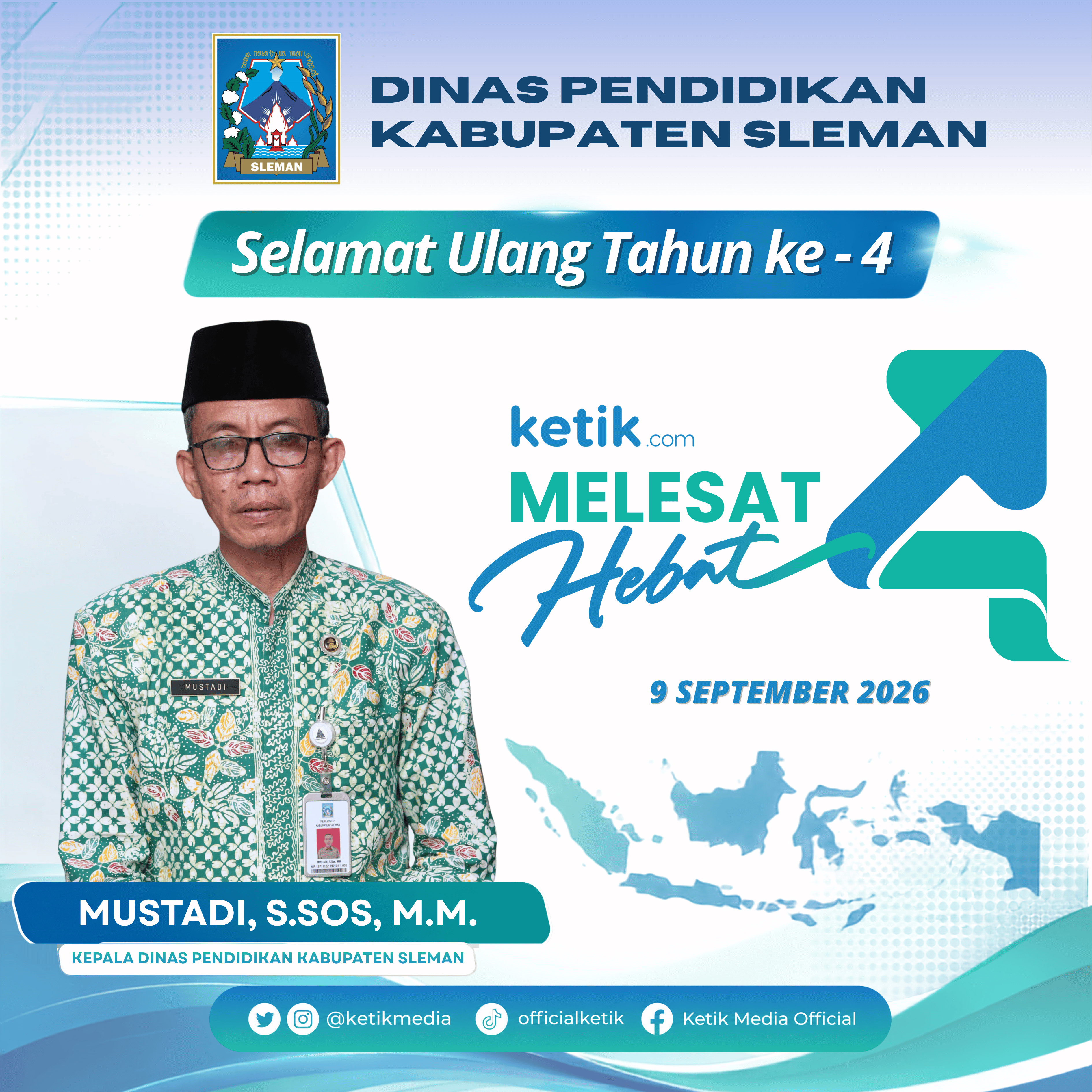 Ucapan HUT ke-4 Ketik.com oleh Kepala Dinas Pendidikan Kabupaten Sleman