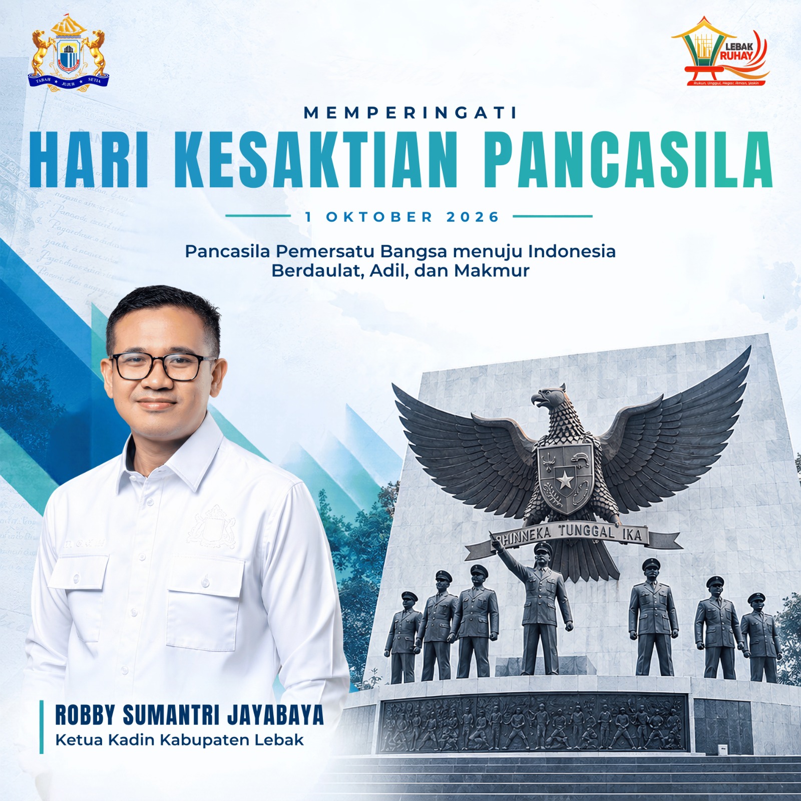 Ucapan Selamat Memperingati Hari Kesaktian Pancasila oleh Ketua Kadin Kabupaten Lebak