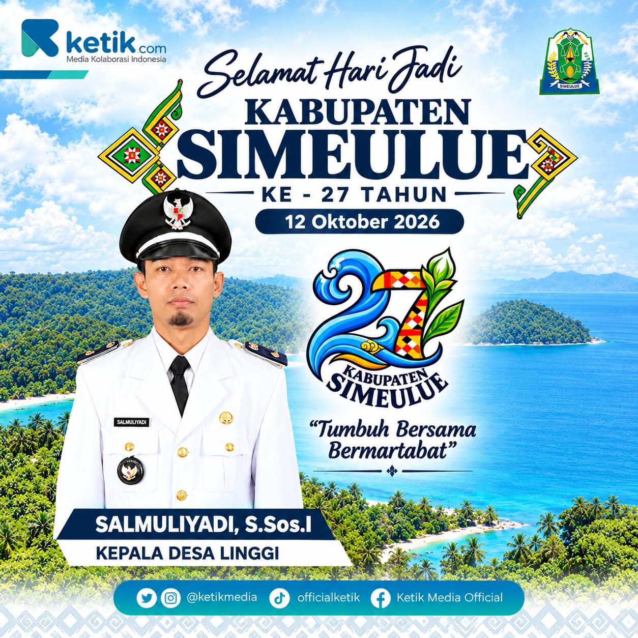 Ucapan Selamat Hari Jadi Kabupaten Simeulue oleh Kepala Desa Linggi