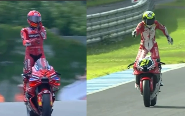 Thumbnail Keren! Marquez dan Adenanta Kompak Rayakan Kemenangan dengan Selebrasi Aura Farming Pacu Jalur