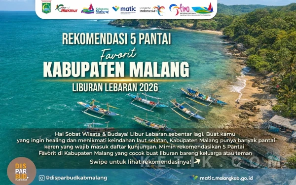 Thumbnail Berita - Libur Lebaran 2026, Disparbud Kabupaten Malang Rekomendasikan 5 Pantai Favorit Ini