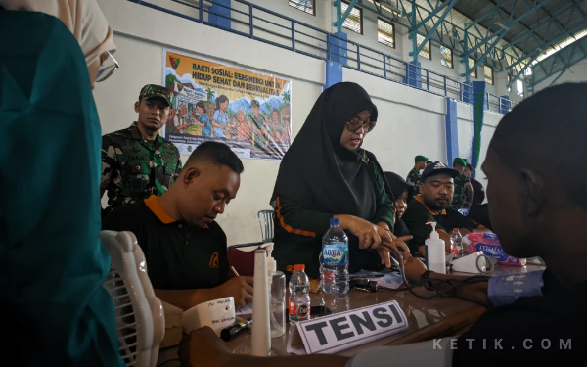 Yonif TP 934 SBY Gelar Cek Kesehatan Gratis di GOR Pacitan, Ajak Warga Peduli Kesehatan