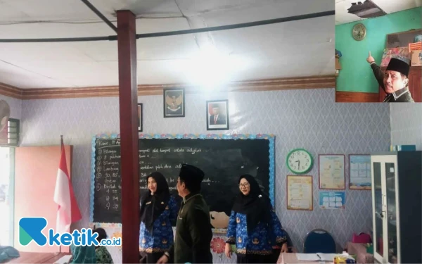 Thumbnail Berita - DPRD Sidoarjo Sidak Sekolah Rusak, Atap Kelas SDN Keret Miring Dimakan Rayap