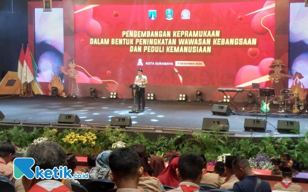 Thumbnail Pj Gubernur Jatim Adhy Karyono Sebut Pramuka Jatim Keren Kreatif Tanpa Henti Untuk Jawa Timur