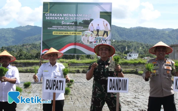 Tanam Padi Perdana, Kodim Abdya Dukung Target Ketahanan Pangan Proyeksi Prabowo