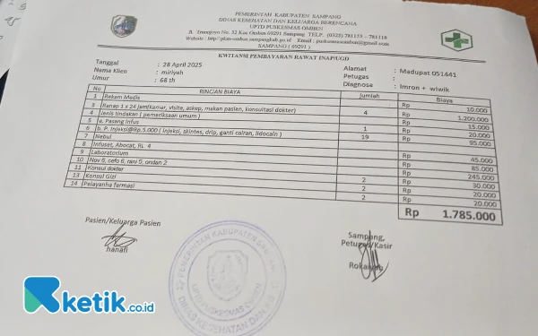 Thumbnail Pengurusan UHC Berbelit, Keluarga Pasien Keluhkan Penarikan Biaya Pengobatan di Puskesmas Omben