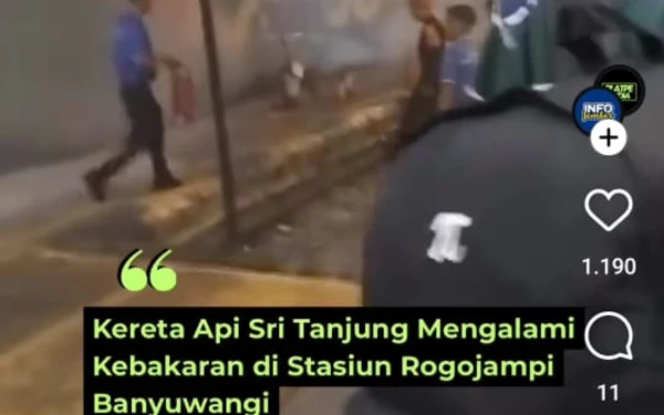 Thumbnail Berita - Viral Video Gerbong Kereta Api Terbakar di Stasiun Rogojampi, KAI Daop 9 Jember: Itu Roda Keluarkan Asap