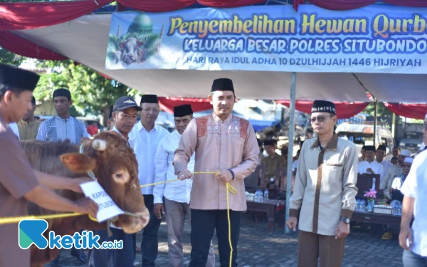 Thumbnail Iduladha 2025, Polres Situbondo Kurban 4 Sapi dan 15 Kambing