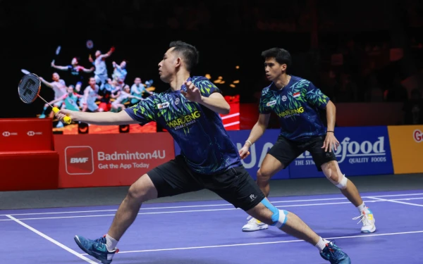 Thumbnail Berita - Sabar/Reza Kalah 1-2 Lawan Kim/Seo, Tuan Rumah Gagal Juara di Indonesia Open 2025