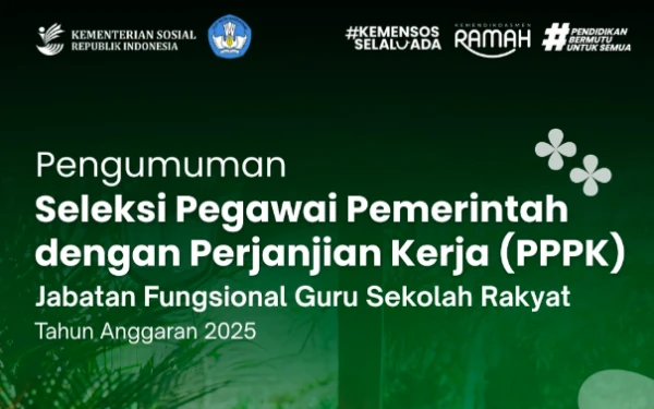 Thumbnail Kemensos Buka 1554 Formasi Lowongan Guru Sekolah Rakyat, Berikut Syarat dan Link Pendaftaran