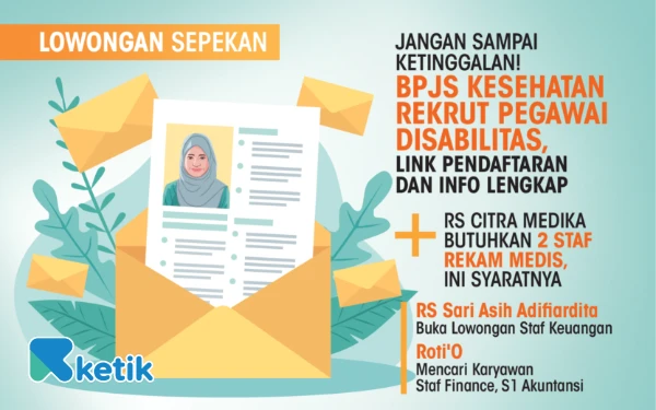 Thumbnail 4 Lowongan Sepekan: Pegawai Administrasi BPJS Kesehatan hingga Staff Finance Roti’O