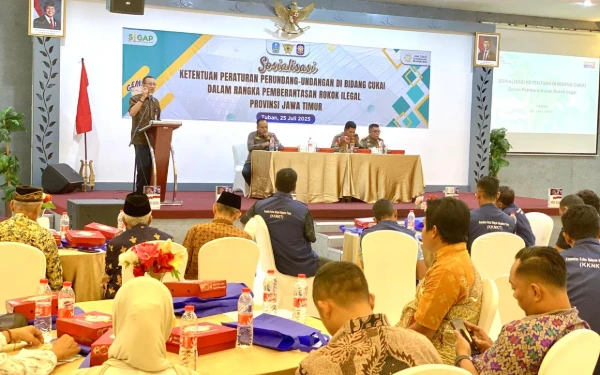 Thumbnail Berita - Pemberantasan Rokok Ilegal, Bea Cukai Kanwil Jatim I Gelar Sosialisasi di Kabupaten Tuban