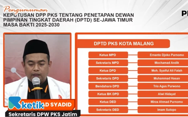 Thumbnail Ini Susunan Lengkap Pengurus DPD PKS Kota Malang, Ada Wakil Ketua DPRD