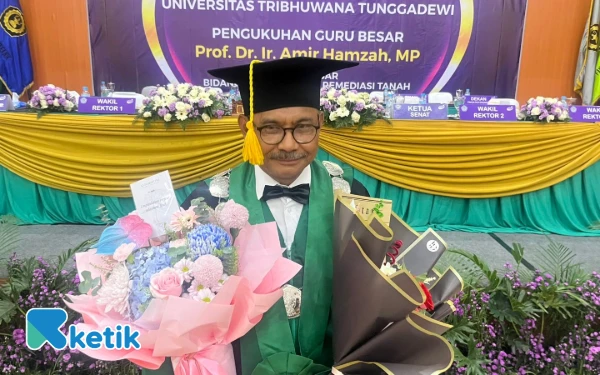 Thumbnail Dikukuhkan Sebagai Guru Besar Unitri, Prof Amir Hamzah Jawab Tantangan Logam Berat Terhadap Bahan Pangan Bergizi
