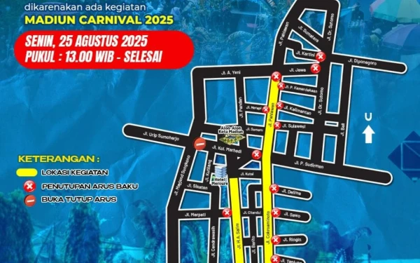 Thumbnail Berita - Madiun Carnival 2025, Beberapa Jalan Ditutup Berikut Titiknya