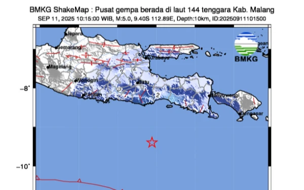 Thumbnail Gempa Magnitudo 5.0 Mengguncang Malang, Terasa hingga Trenggalek