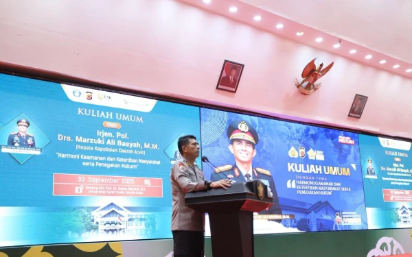 Thumbnail Berita - Isi Kuliah Umum di USK, Kapolda Aceh Bahas Harmoni Kamtibmas dan Penegakan Hukum