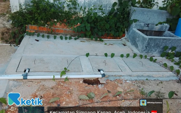 Baru Sebulan, Bak Penampung Limbah IPAL Puskesmas Kuta Tinggi Aceh Singkil Sudah Retak