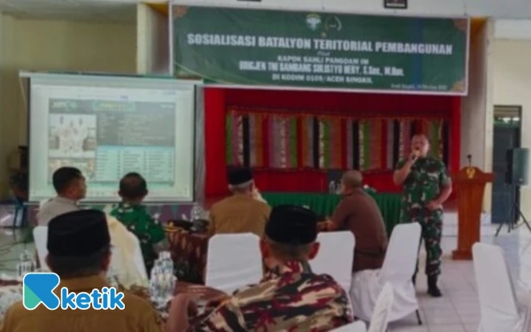 Thumbnail Berita - Kapoksahli Pangdam IM Sosialisasikan Batalyon Teritorial Pembangunan di Aceh Singkil