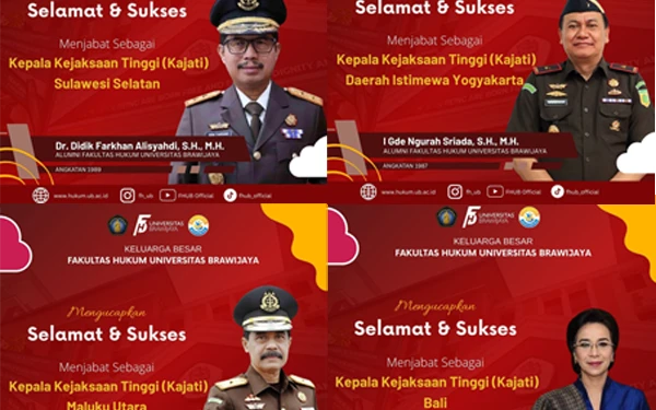 Thumbnail Universitas Brawijaya Cetak Jaksa Hebat, 4 Alumni FH Dilantik sebagai Kajati Baru
