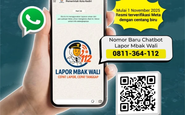 Thumbnail Berita - Halo Warga Kota Kediri, Mulai Hari Ini Nomor WA Chatbot Lapor Mbak Wali Beralih ke 0811-364-112