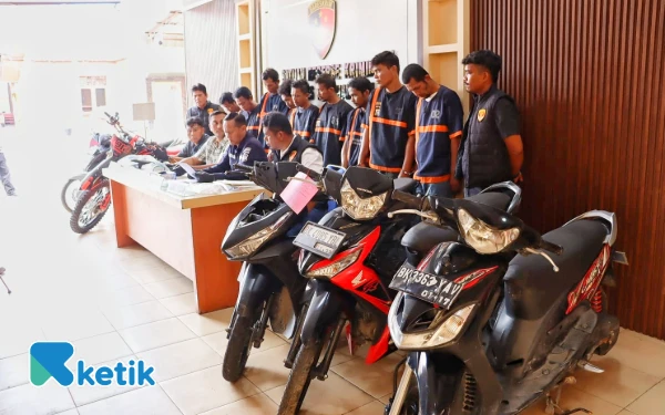 Satreskrim Labuhanbatu Ringkus 9 Pelaku Curanmor Lintas Kabupaten, 6 Sepeda Motor Disita