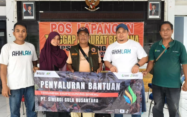 PT Sinergi Gula Nusantara Sigap Beri Bantuan untuk Korban Erupsi Gunung Semeru