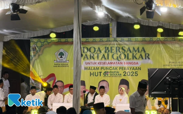 Thumbnail Berita - Doa Bersama Tutup Peringatan HUT ke-61 Golkar, Mojokerto Ikut Terhubung Secara Nasional