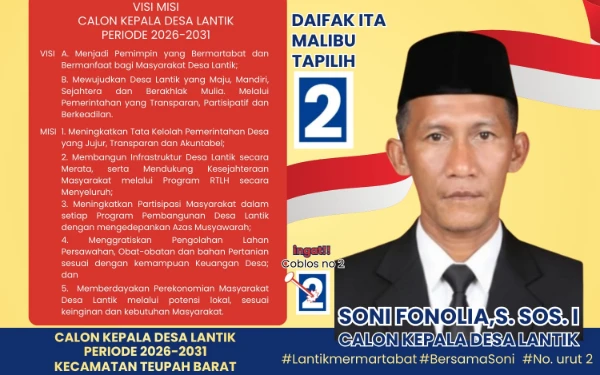 Thumbnail Berita - Ungguli Empat Kandidat Lain, Soni Fonolia Pimpin Desa Lantik 2026-2031