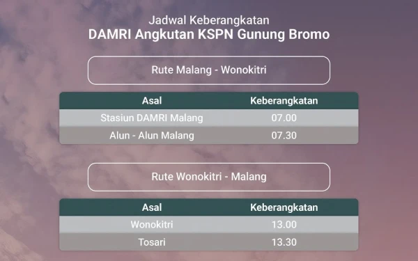 Thumbnail Berita - Begini Cara Pergi ke Bromo dari Malang dengan Naik DAMRI