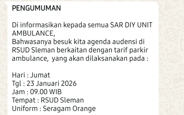 Thumbnail Berita - Nyaris Didemo Relawan SAR, Direktur RSUD Sleman Minta Maaf dan Gratiskan Parkir Ambulans