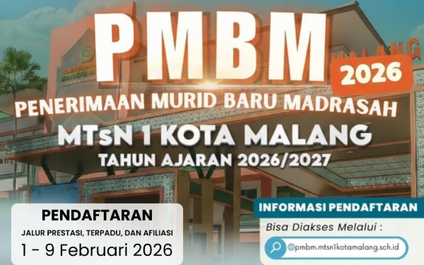 Thumbnail Berita - Buruan! Sekolah Favorit se-Indonesia Ini Buka Pendaftaran, MTsN 1 Kota Malang
