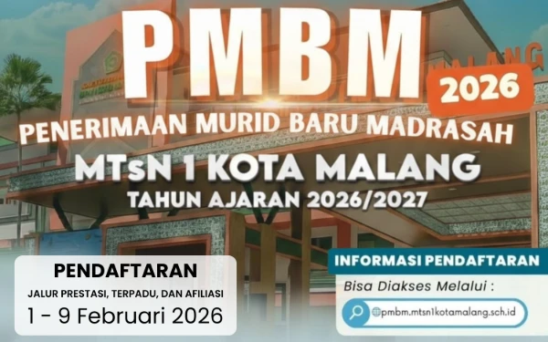 Buka PMBM 2026/2027, Ini Pilihan Kelas yang Tersedia di MTsN 1 Kota Malang