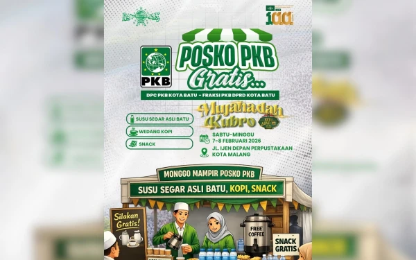 PKB Kota Batu Buka Posko Gratis Mujahadah Kubro Harlah 1 Abad NU, Sajikan Susu Segar dan Kopi