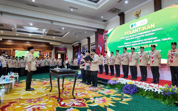 Thumbnail Berita - Dilantik di Grahadi, Pengurus Pramuka Jatim 2025–2030 Siap Perkuat Pengabdian dan Ketahanan Generasi Muda