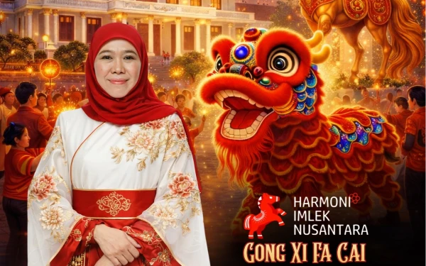 Thumbnail Tampak Anggun di Flyer Ucapan Imlek, Gubernur Khofifah Ajak Perkuat Toleransi dan Harmoni