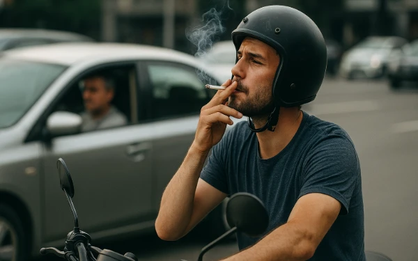 Thumbnail Berita - Merokok saat Berkendara Masih Marak, Peneliti Nilai Perokok Santun Minim