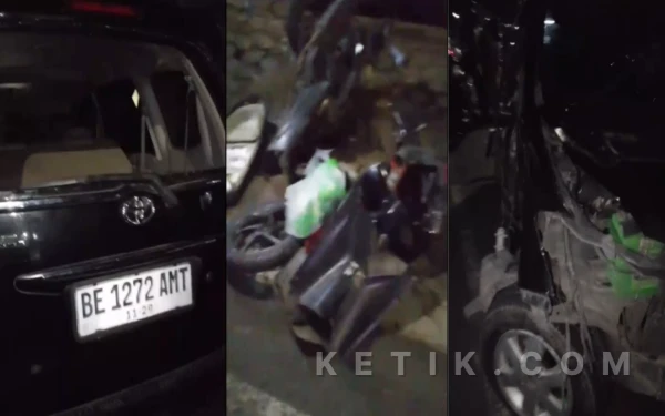 Thumbnail Berita - Avanza Hitam Tabrak 3 Motor dan 1 Mobil di Teluk Betung Bandar Lampung, 1 Korban Meninggal Dunia