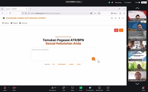 Kementerian ATR/BPN Kembangkan Aplikasi Dashboard SDM
