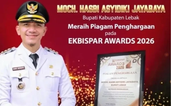 Thumbnail Berita - Bupati Lebak Raih Penghargaan EKBISPAR Award 2026 Berkat Inovasi Pembebasan PBB-P2 Lahan Sawah
