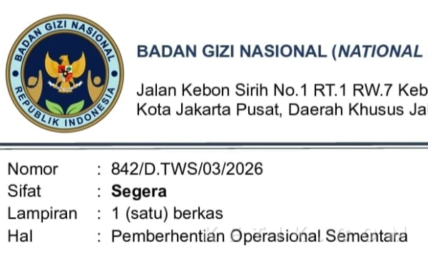 Thumbnail Berita - Badan Gizi Nasional Bekukan Operasional 208 SPPG di Wilayah DI Yogyakarta