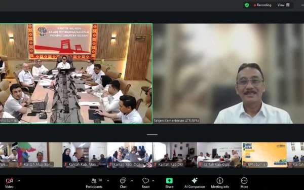 Thumbnail Berita - Sekjen ATR/BPN Berikan Pengarahan di Rakerda Kanwil BPN Provinsi Sumsel