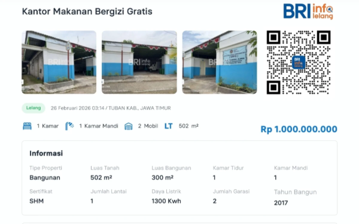 Thumbnail Berita - Dapur SPPG di Plumpang Tuban Sempat Dilelang BRI, Mitra Klaim Tak Pernah Punya Hutang ke Bank