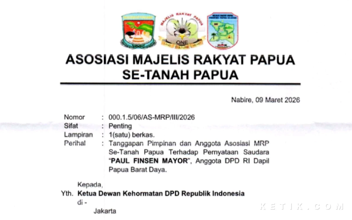 Thumbnail Berita - MRP se-Tanah Papua Laporkan Senator Paul Vinsen Mayor ke Dewan Kehormatan DPD RI