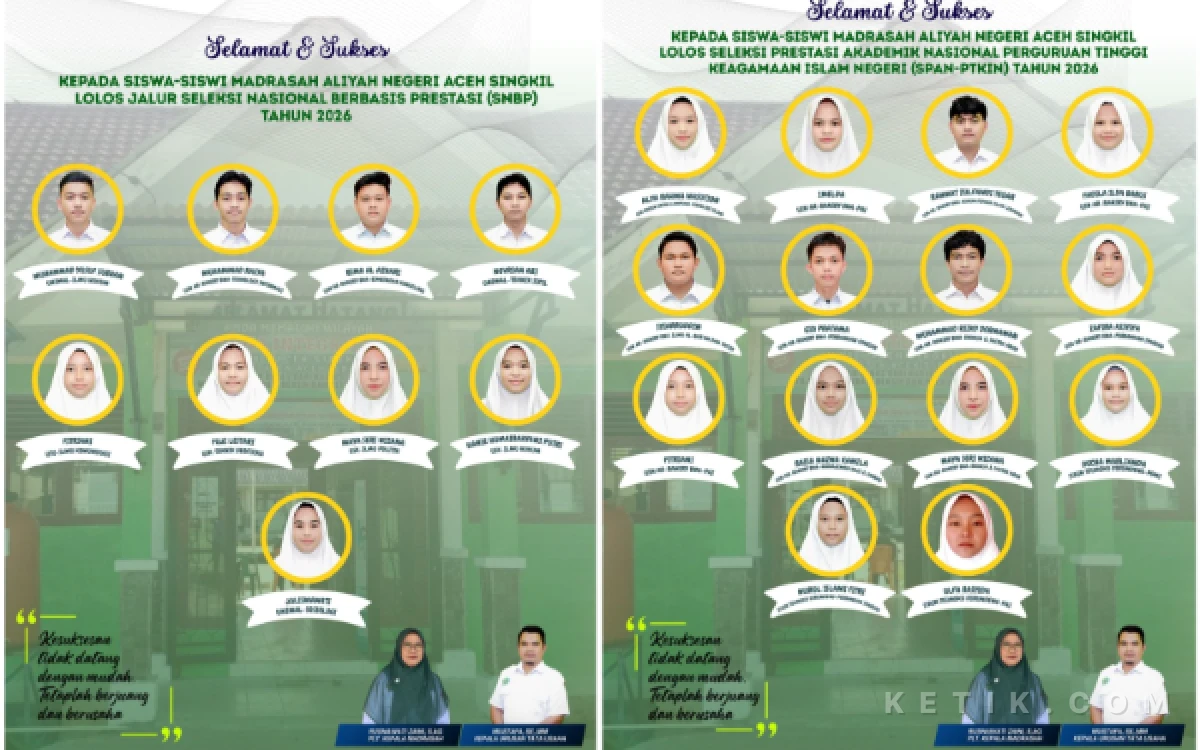 Thumbnail Berita - Membanggakan! 23 Siswa MAN Aceh Singkil Lolos PTN 2026 via Jalur Prestasi