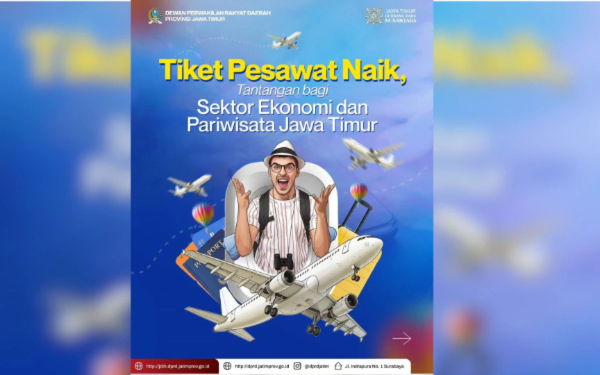 Thumbnail Berita - Tiket Pesawat Berpotensi Naik, Ekonomi Jatim Terancam Melambat: DPRD Desak Mitigasi