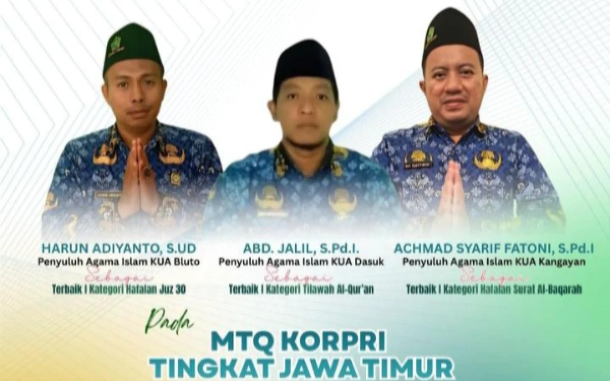 Thumbnail Berita - Bangga! Tiga Penyuluh Agama Islam Kemenag Sumenep Juara MTQ KORPRI Provinsi Jatim