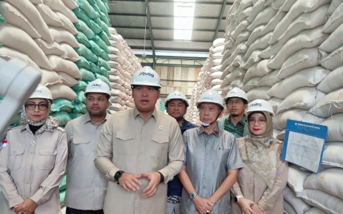 Thumbnail Berita - Wamentan Sudaryono Cek Gudang Bulog di Palembang, Stok Beras Aman